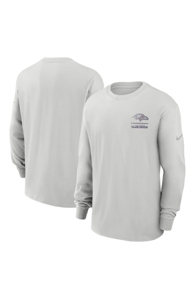 Nike Men's Nike Gray Baltimore Ravens Essential Heavy Max90 Long Sleeve T-Shirt, Main, color, Gray