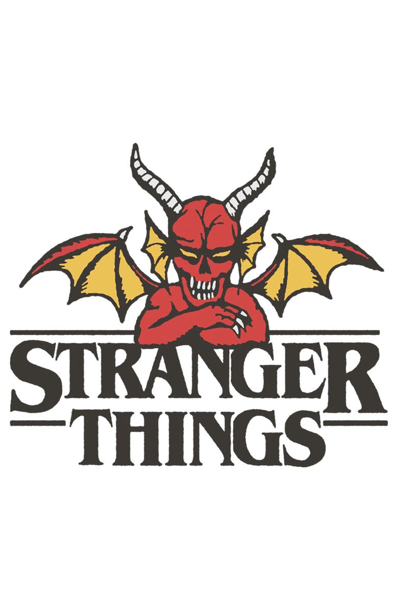 Stranger Things Men's Stranger Things Classic Devil Logo  Graphic T-Shirt, Alternate, color, White