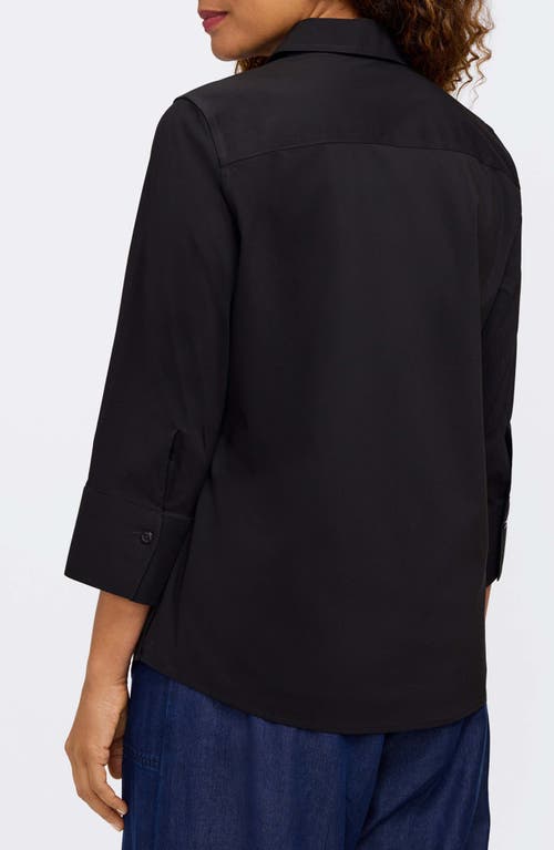 Foxcroft Mary Non-iron Stretch Cotton Button-up Shirt In Black