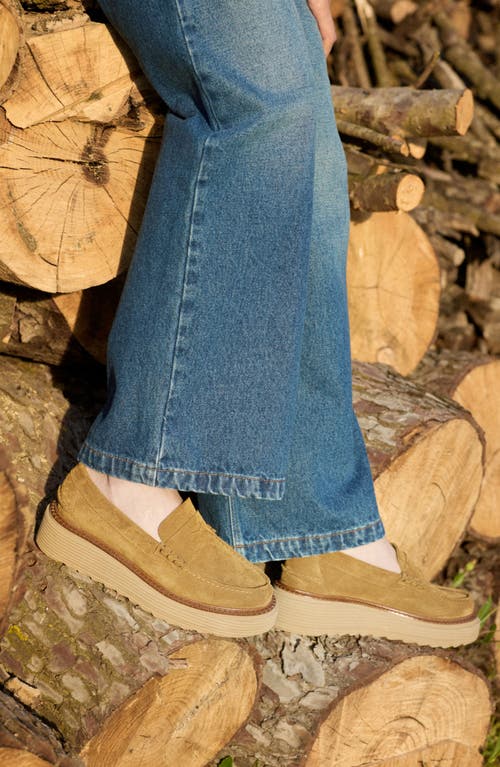 Pedro Garcia Sloan Platform Penny Loafer In Brown