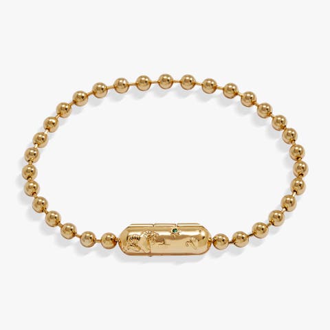 Aries Zodiac Barrel Bead Bracelet
