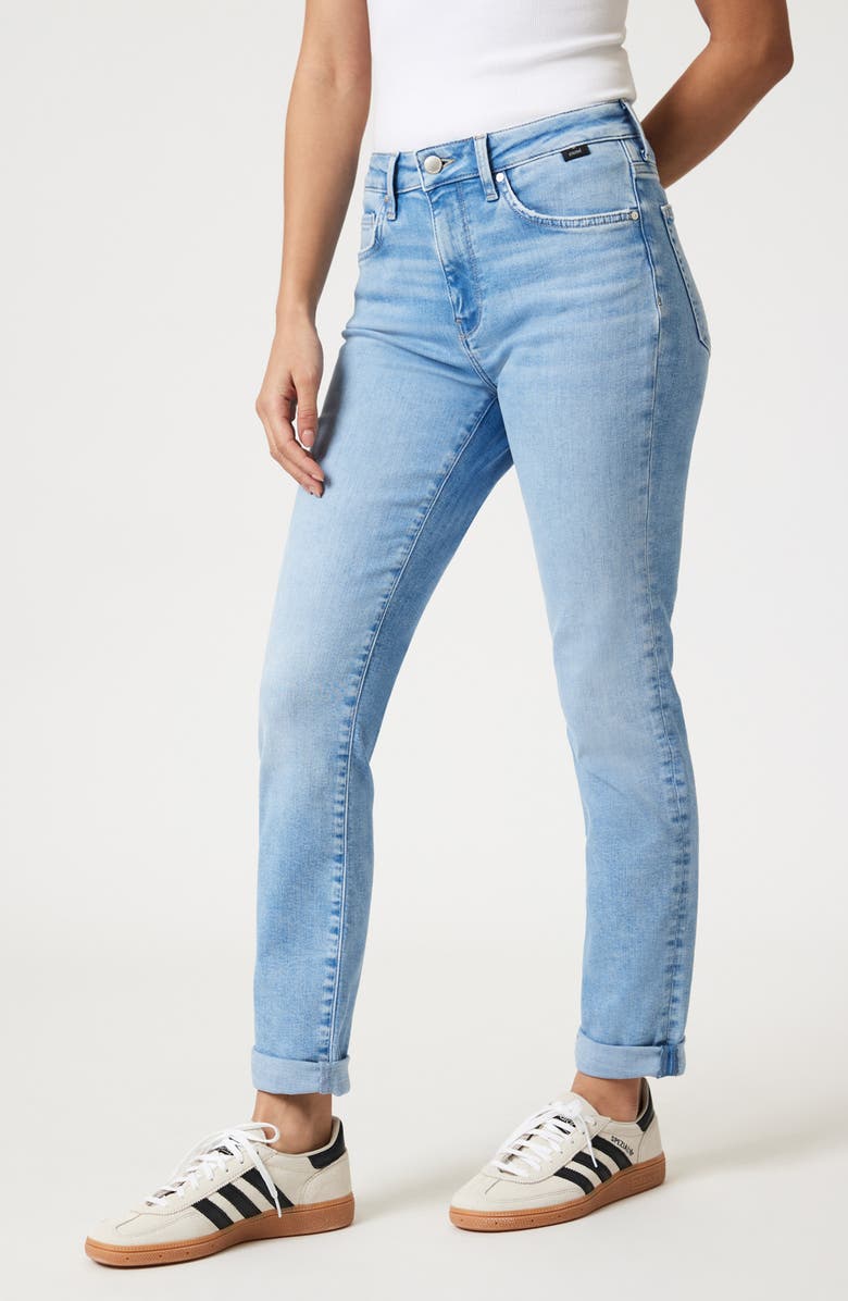 Mavi Jeans Kathleen Mid Rise Slim Boyfriend Jeans, Alternate, color, Light Blue Feather Blue