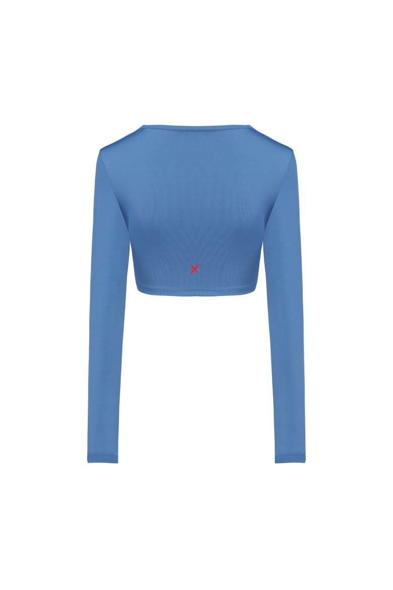 Free Heaven Long Sleeve Crop Top, Alternate, color, blue