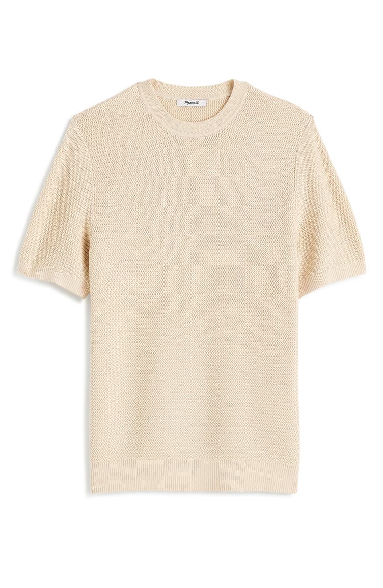 Madewell Zigzag Stitch Sweater Top, Alternate, color, Parchment