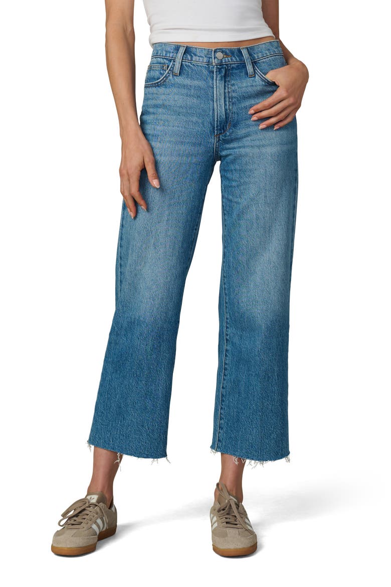 The Blake Raw Hem High Waist Crop Wide Leg Jeans, Main, color, GRACEFUL