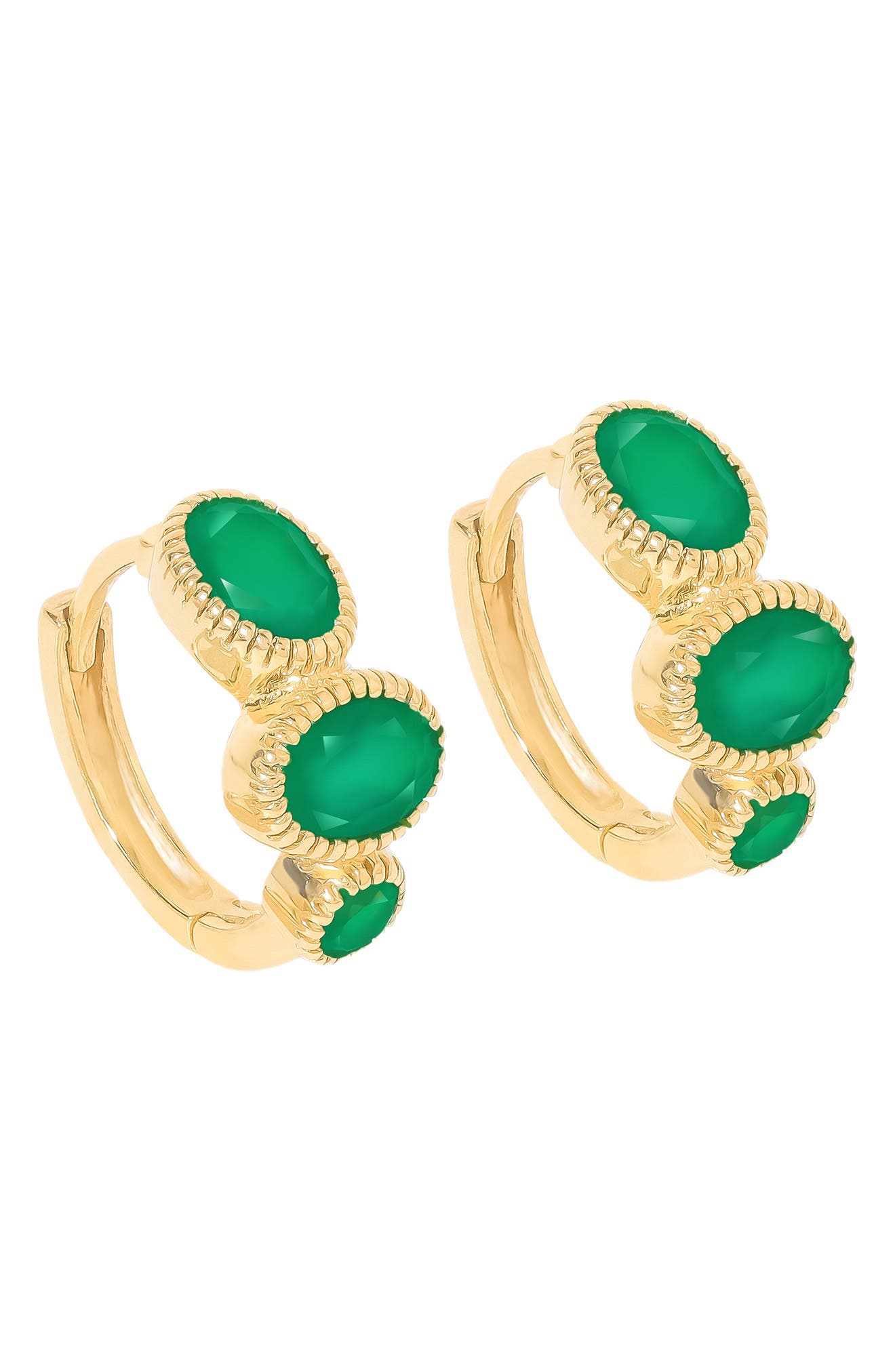 YS GEMS Gemstone Huggie Hoop Earrings