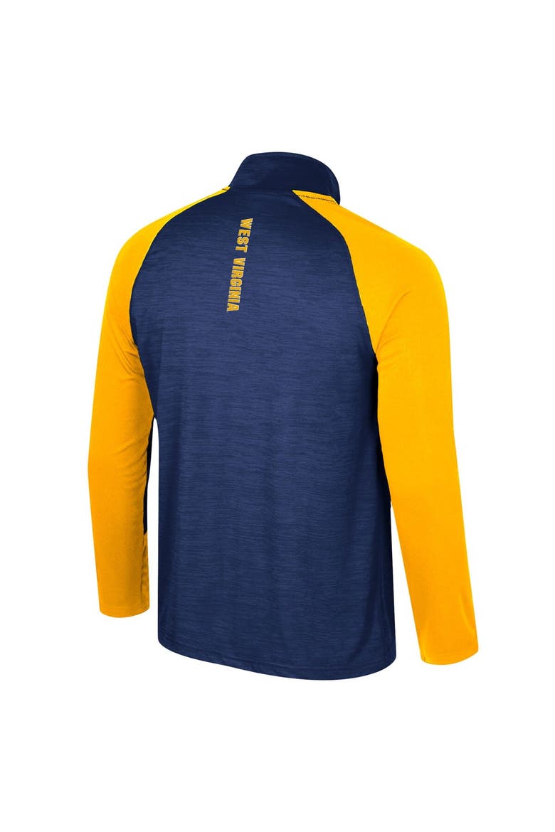 Men's Colosseum Navy West Virginia Mountaineers Langmore Raglan Quarter-Zip Top, Alternate, color, Navy