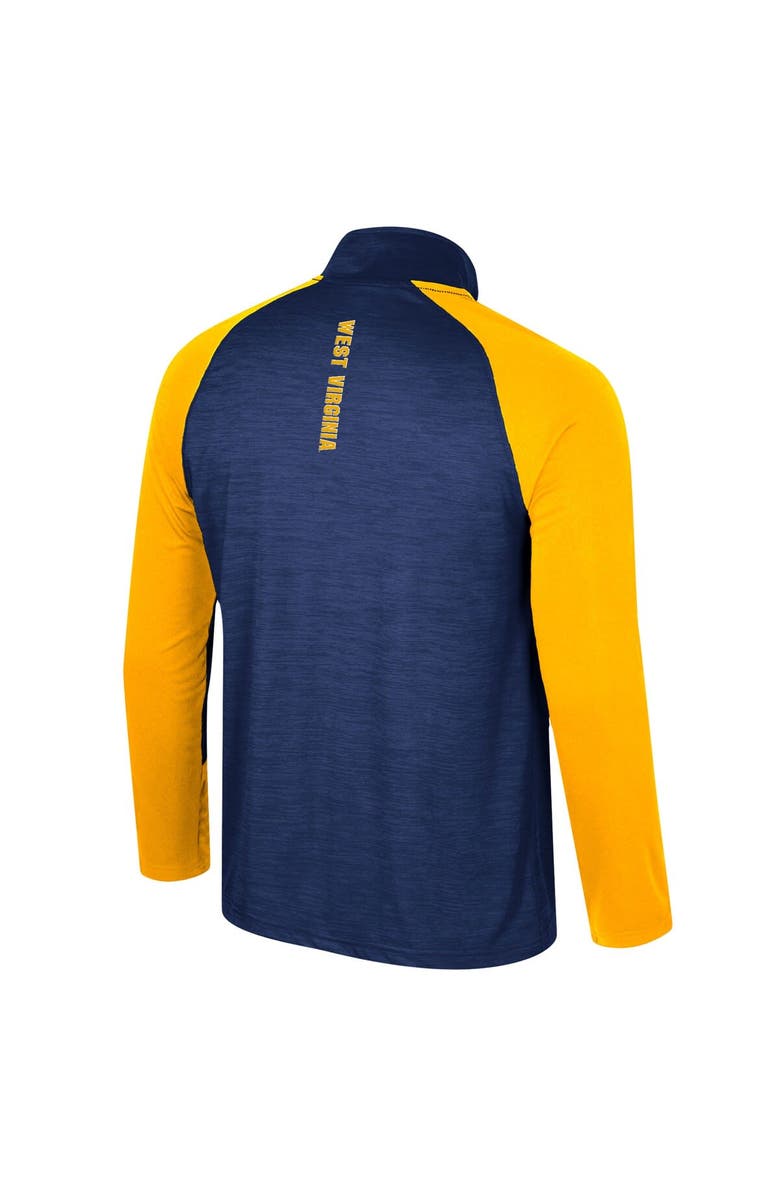COLOSSEUM Men's Colosseum Navy West Virginia Mountaineers Langmore Raglan Quarter-Zip Top, Alternate, color, Navy