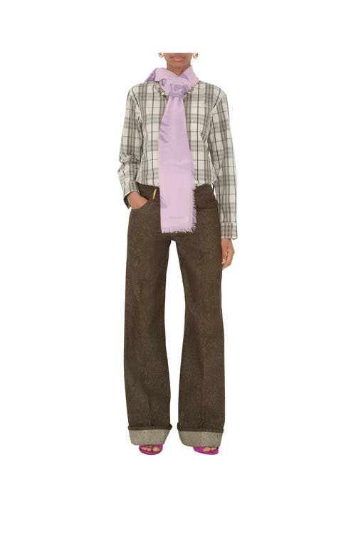 Shop Burberry Ekd Wool Scarf In Dawn