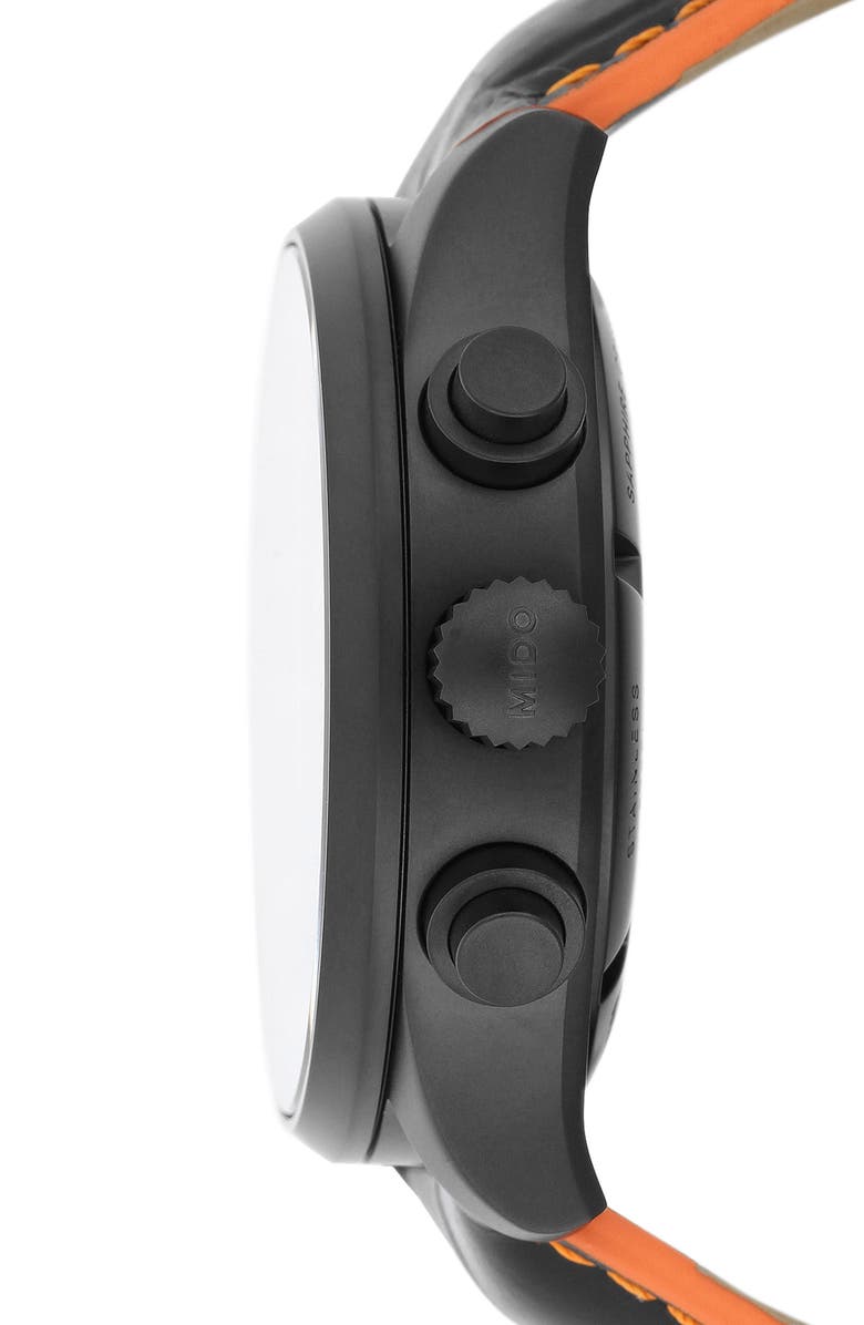 MIDO Multifort Automatic Chronograph Leather Strap Watch, 44mm, Alternate, color,