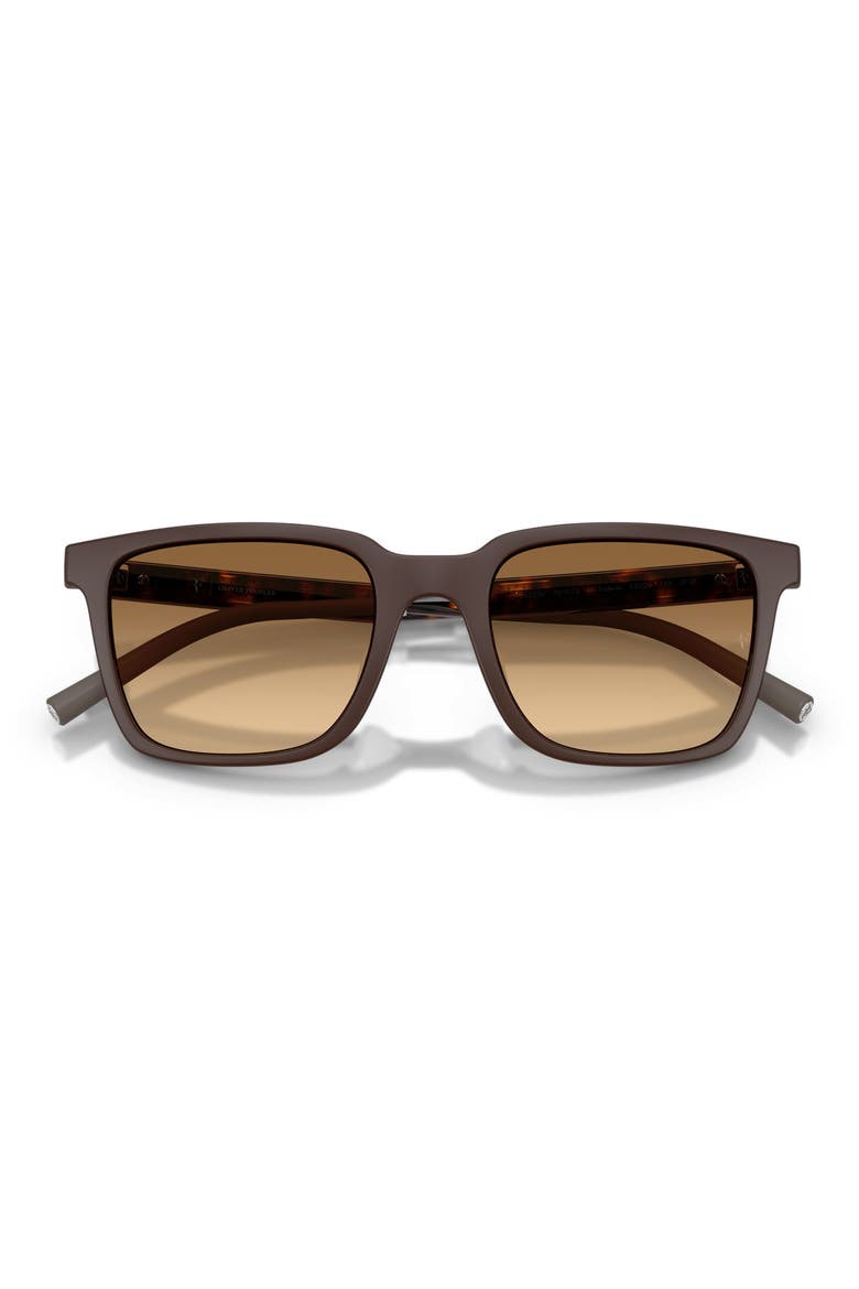 x Roger Federer Mr. Federer 55mm Polarized Rectangular Sunglasses, Alternate, color, BROWN / SADDLE GRADIENT
