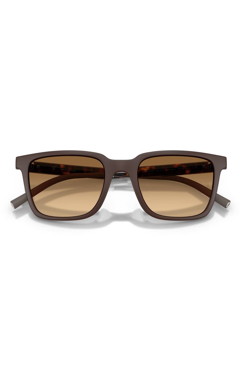 Oliver Peoples x Roger Federer Mr. Federer 52mm Polarized Rectangular Sunglasses, Alternate, color, Brown / Saddle Gradient