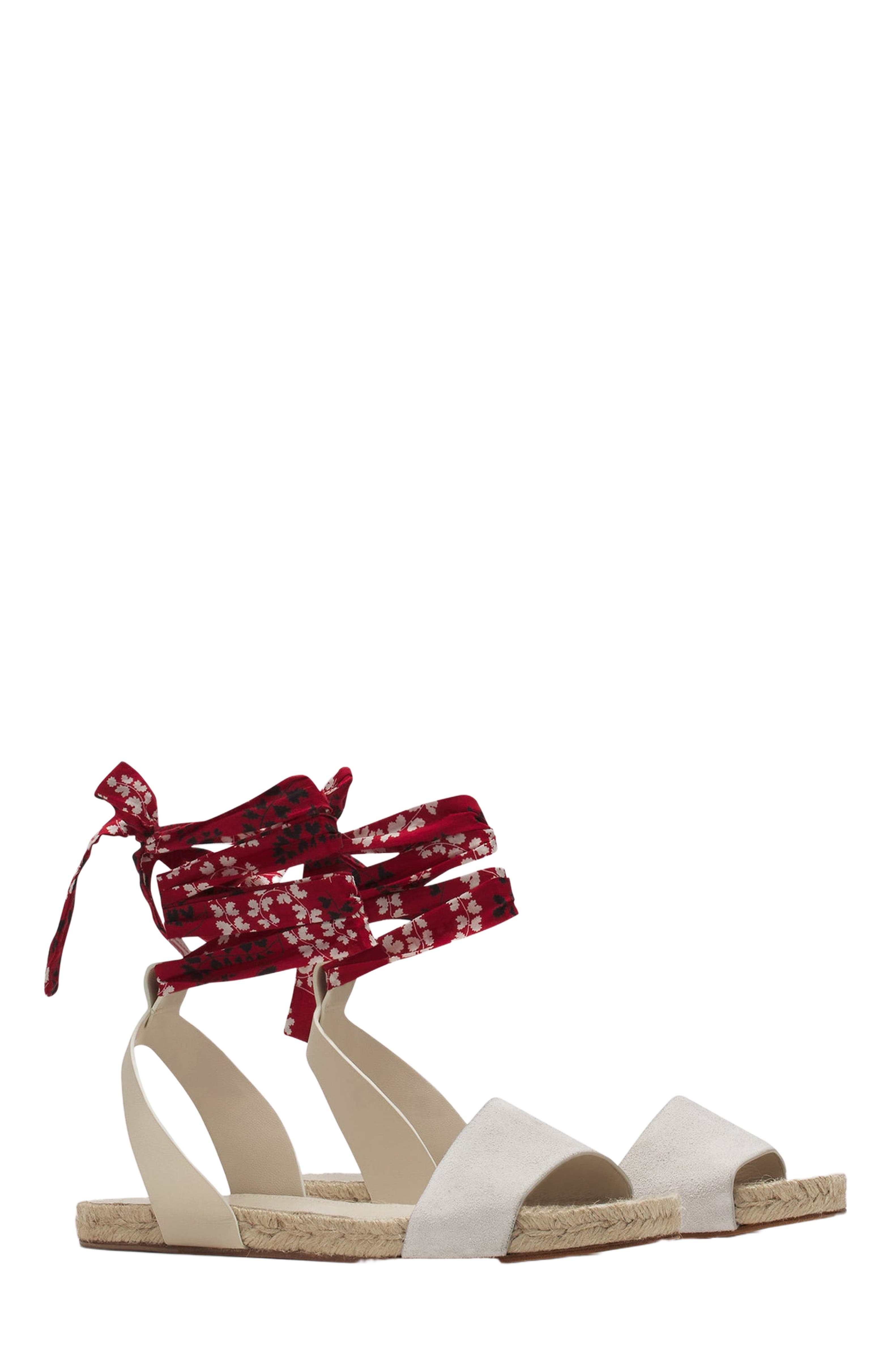 Lanvin Domra Flat Suede Sandals, Alternate, color, 