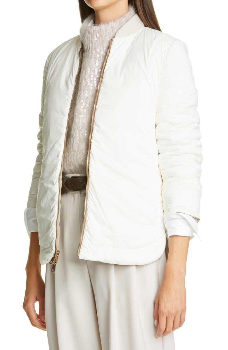 Brunello Cucinelli Belted Reversible Techno Taffeta Jacket, Alternate, color,