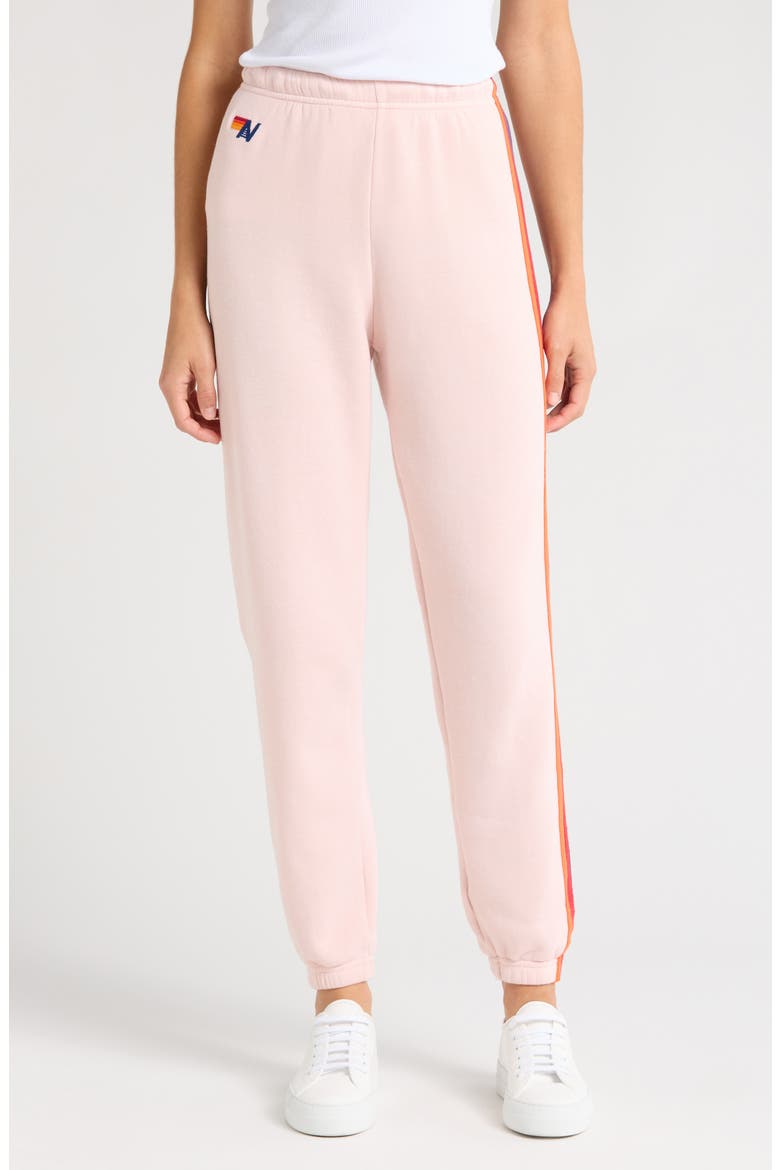 Stripe Sweatpants, Main, color, LIGHT PINK/ PURPLE ORANGE