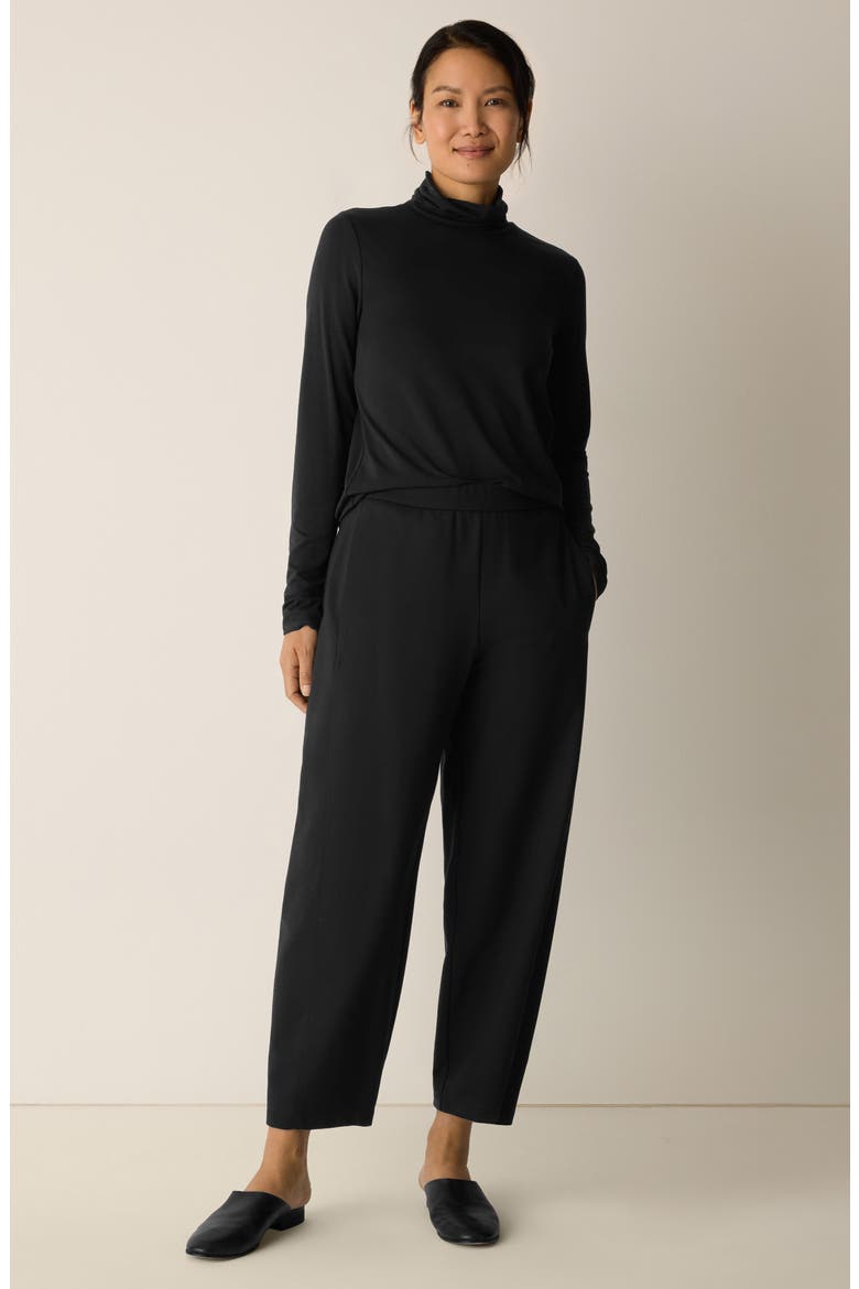 Double Knit Lantern Ankle Pants, Alternate, color, BLACK