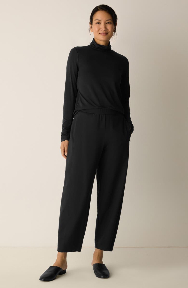 Eileen Fisher Double Knit Lantern Ankle Pants, Alternate, color, Black