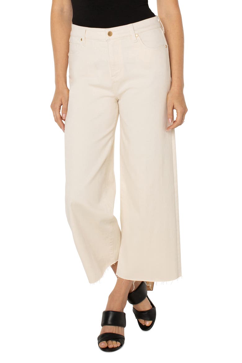 Stride High Waist Raw Hem Wide Leg Jeans, Alternate, color, SEASIDE DUNES