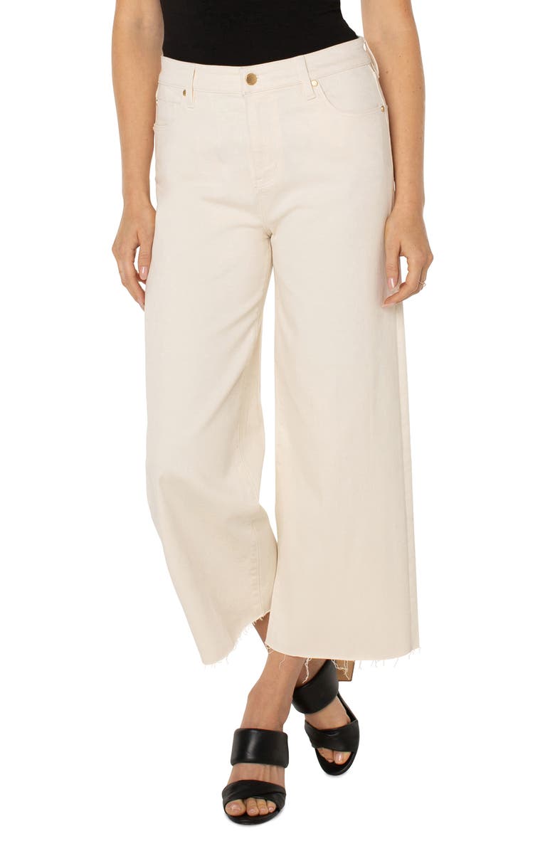 Liverpool Los Angeles Stride High Waist Raw Hem Wide Leg Jeans, Alternate, color, 