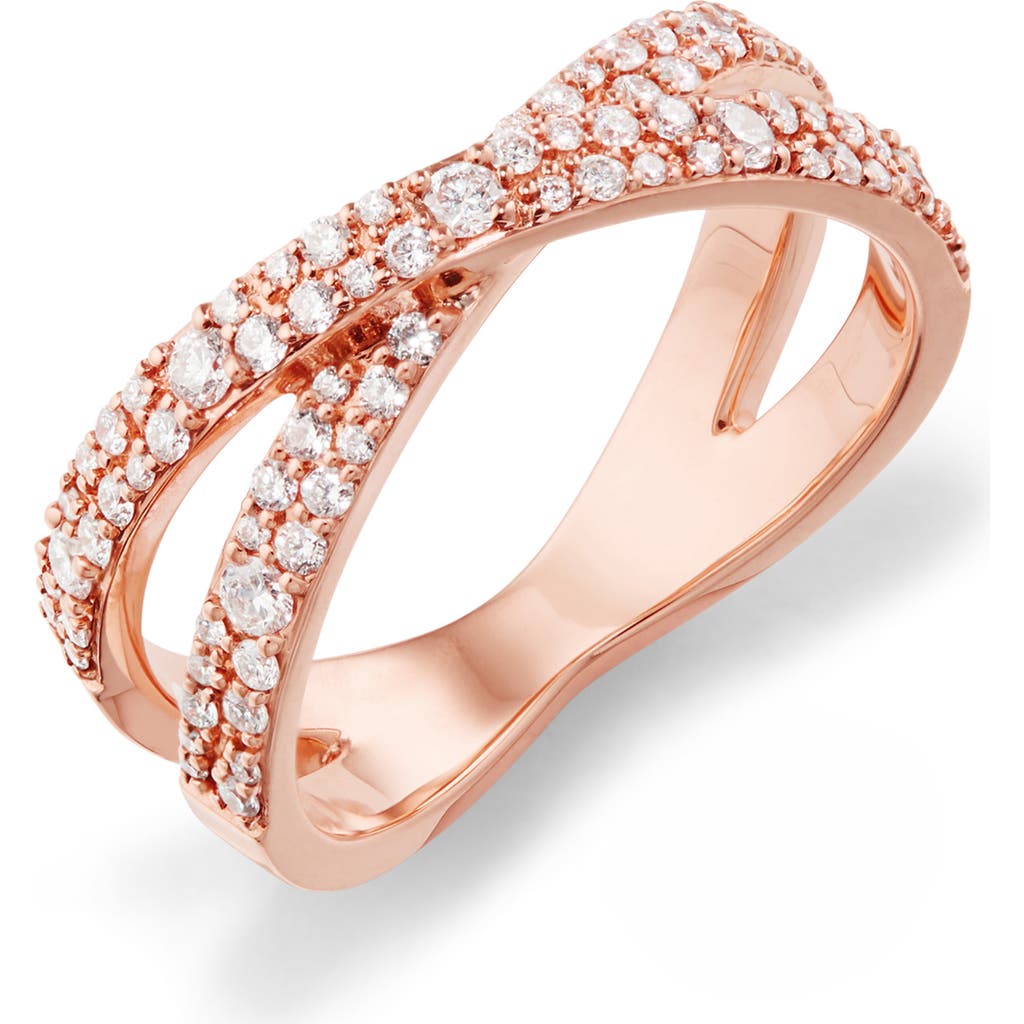 Lana 14k Gold Scattered Diamond Crisscross Ring In Gold