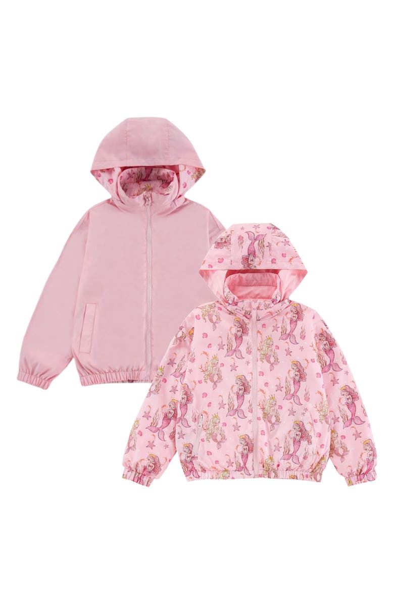 CALONIE Kids' Max Rain Water Repellent Reversible Windbreaker, Alternate, color, Pink