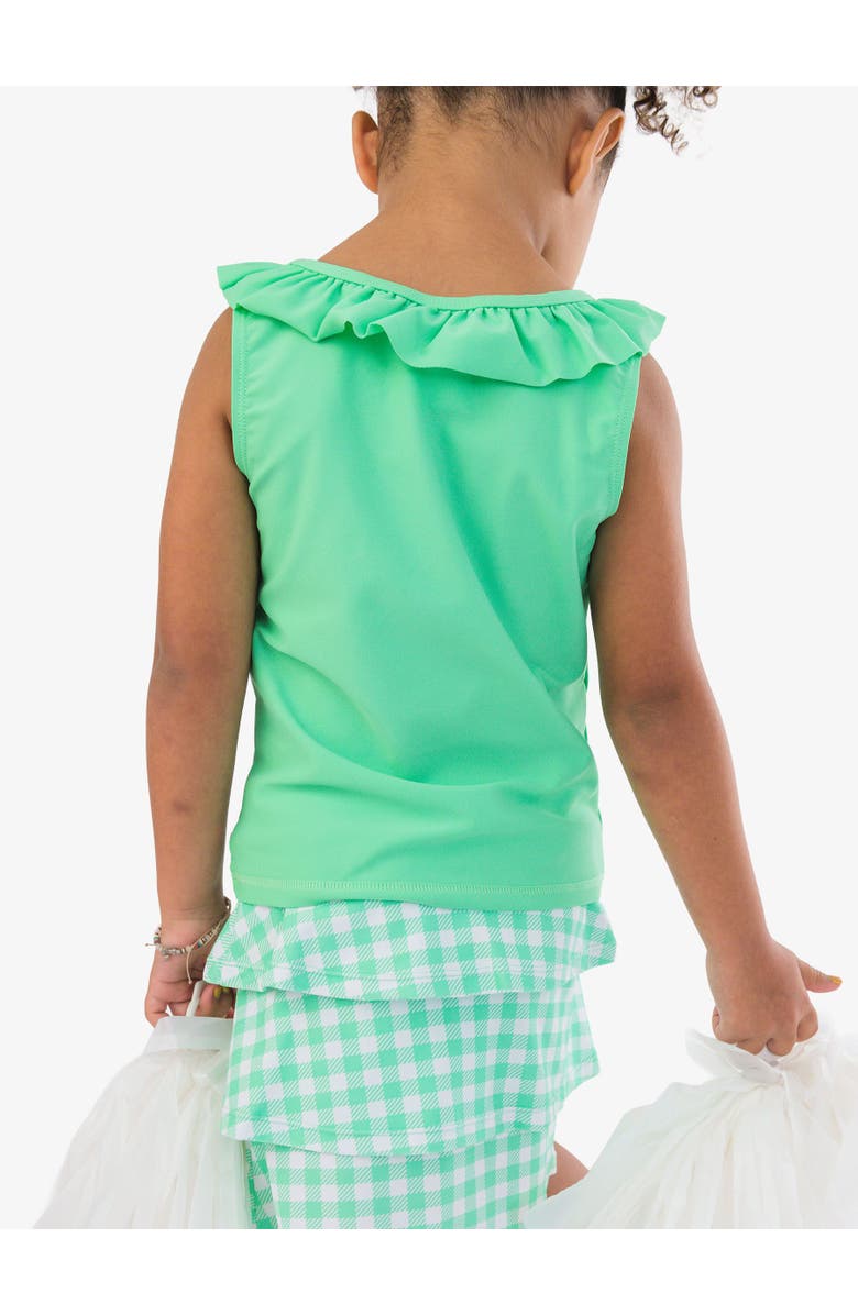 RuffleButts Girls Active Ruffle Tank Top, Alternate, color, Spring Green