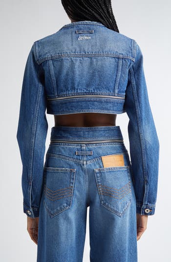 JEAN PAUL GAULTIER レース コルセット デニムジャケット 42 JEAN PAUL GAULTIER レース コルセット デニムジャケット 42