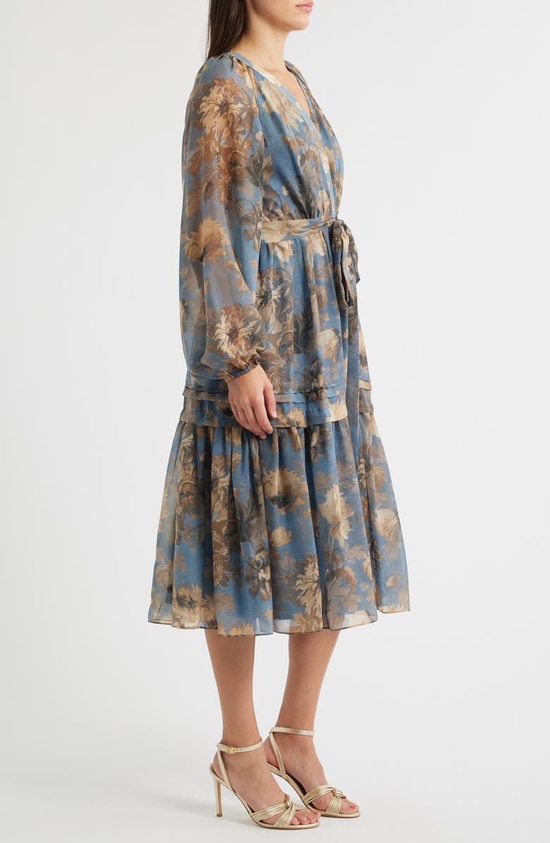 KOBI HALPERIN Belle Long Sleeve Midi Dress, Alternate, color, Skyline Multi