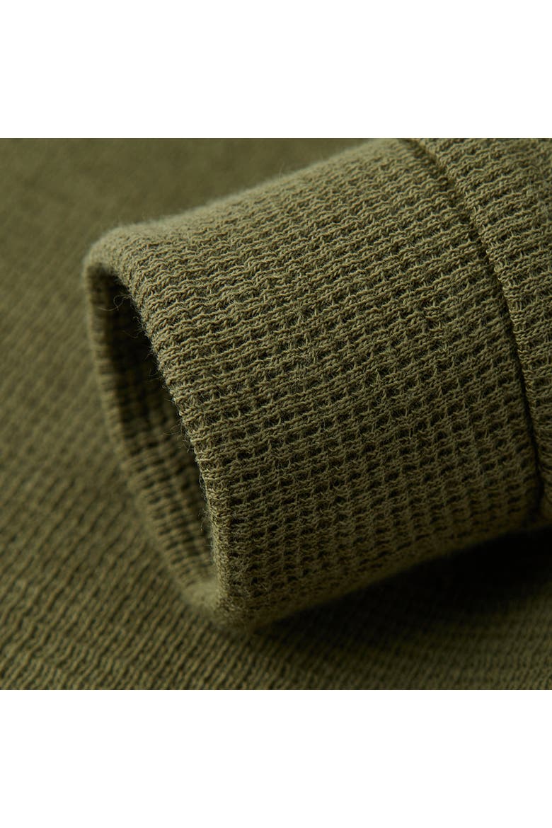 Waffle Zipper Pajama, Alternate, color, Olive