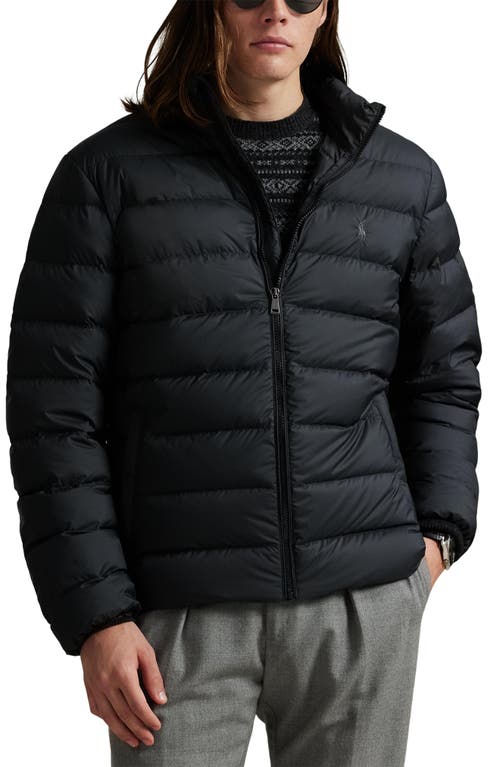 Polo Ralph Lauren The Colden Herringbone Down Jacket In Black