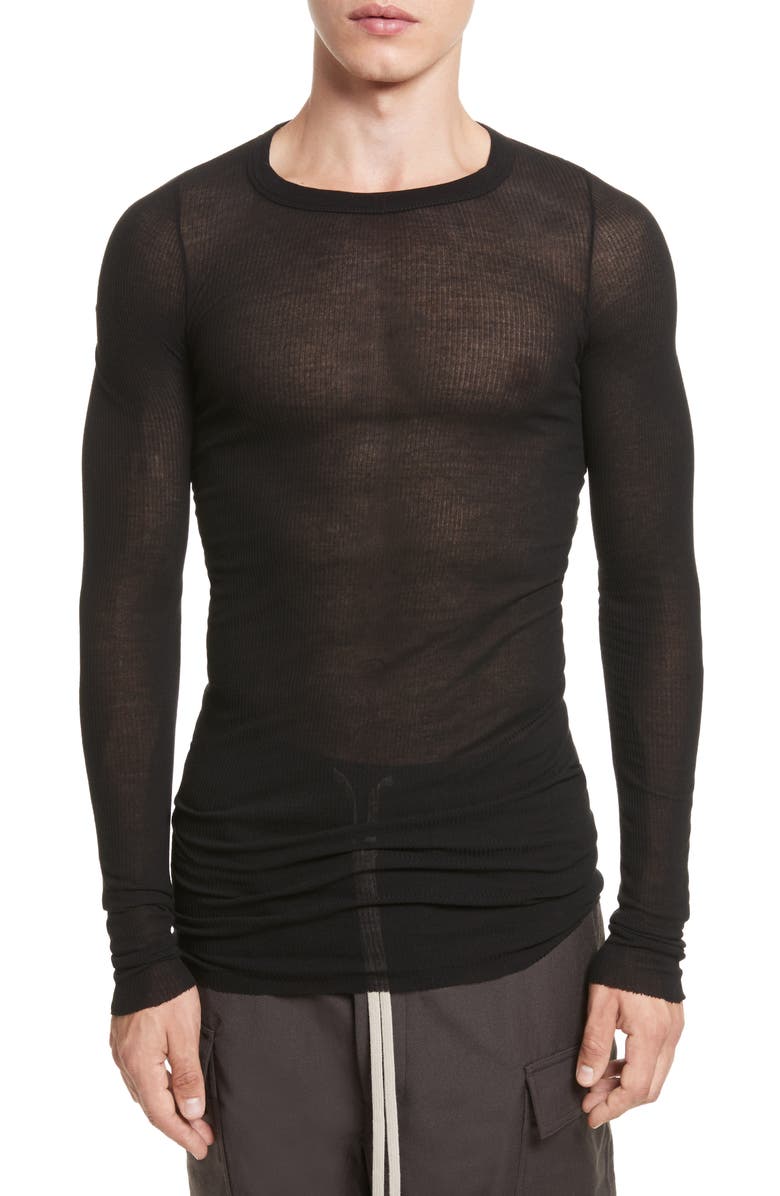 Rick Owens Ribbed T-Shirt, Main, color, 