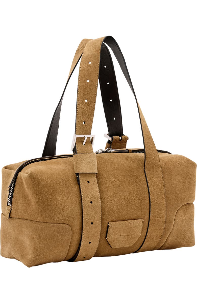 AllSaints Ares Suede Shoulder Bag, Alternate, color, Biscuit Brown