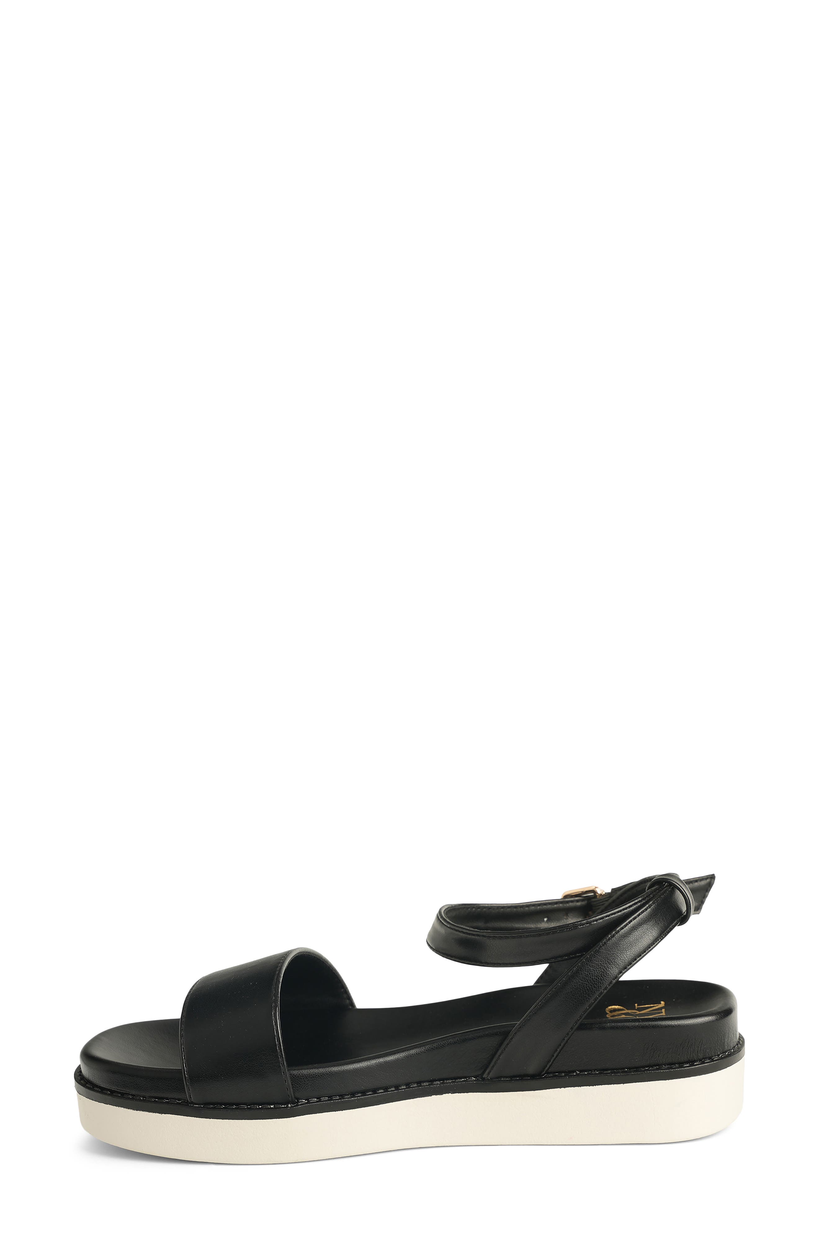 NEW YORK AND COMPANY Charli Ankle Strap Platform Sandal, Alternate, color, Black