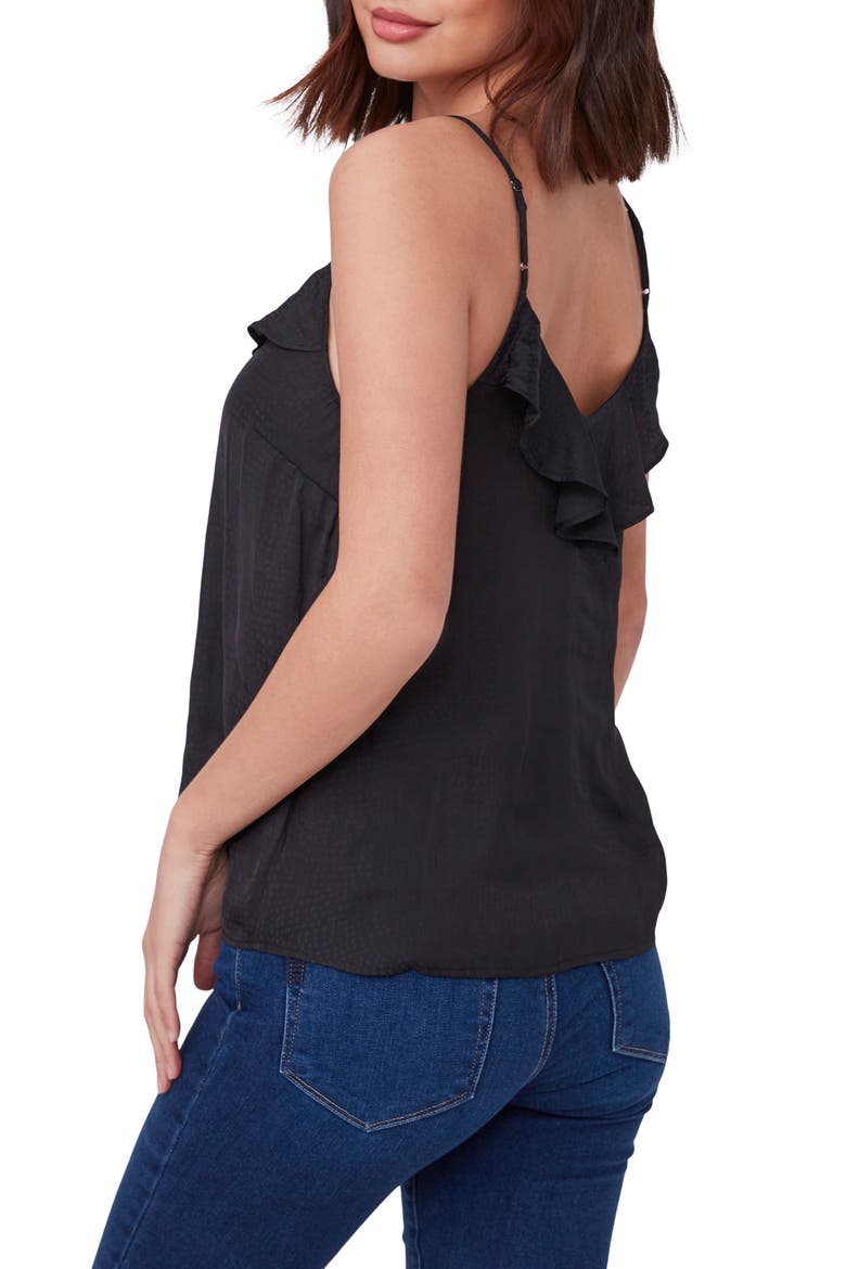 Trixie Ruffle Neck Camisole, Alternate, color, BLACK