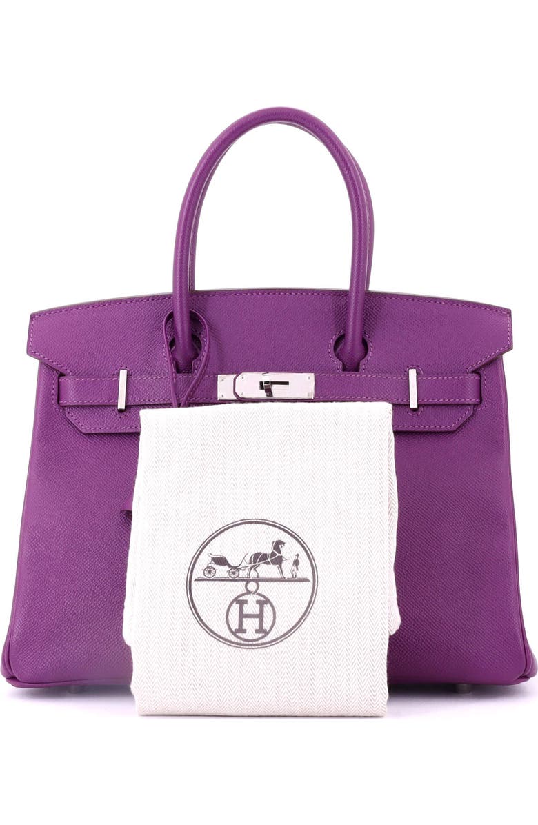 Pre-Owned Hermes Birkin Handbag Purple Epsom with Palladium Hardware 30, Alternate, color,
