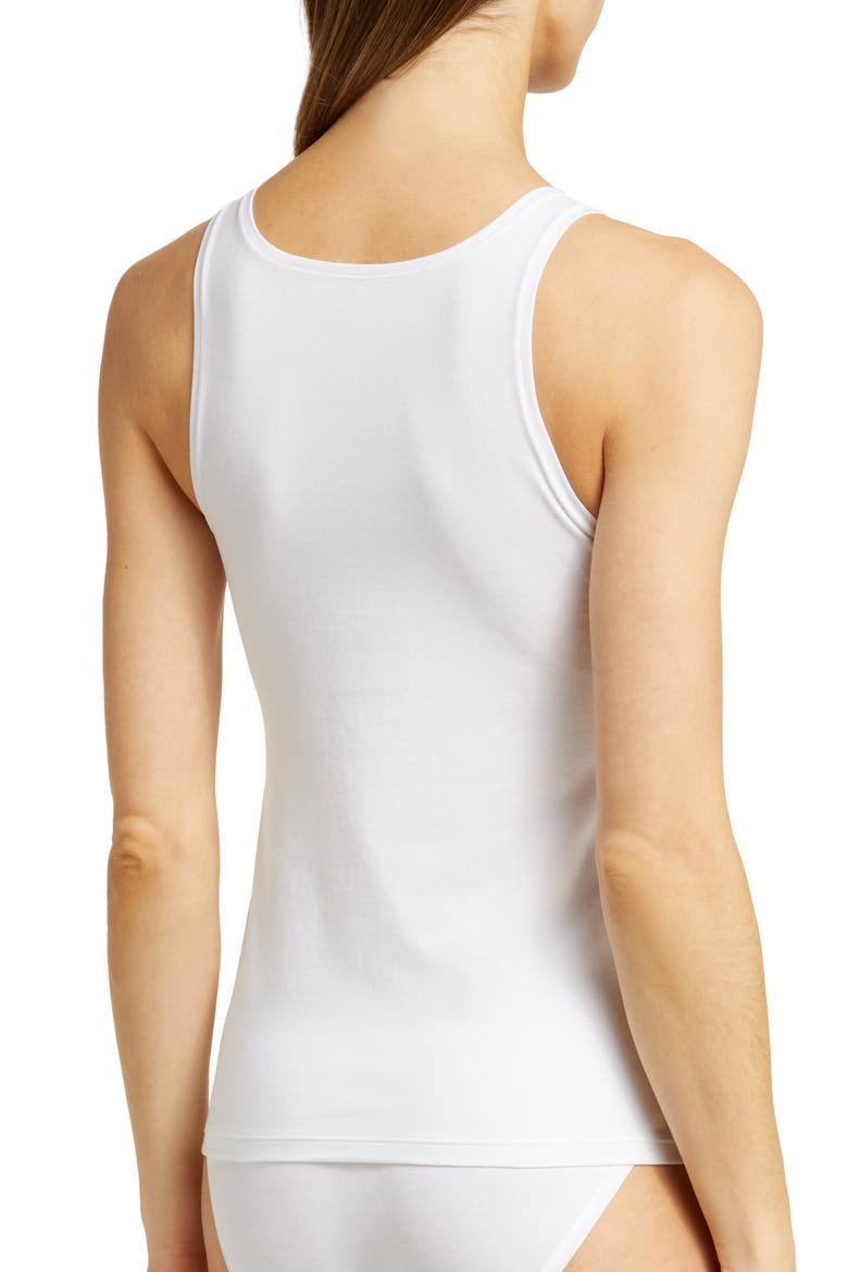 Understated Cotton Blend Tank, Alternate, color, WHITE