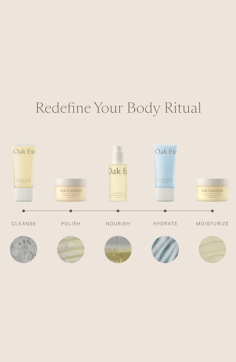 Oak Essentials Travel Body Routin Set $115 Value, Alternate, color, 