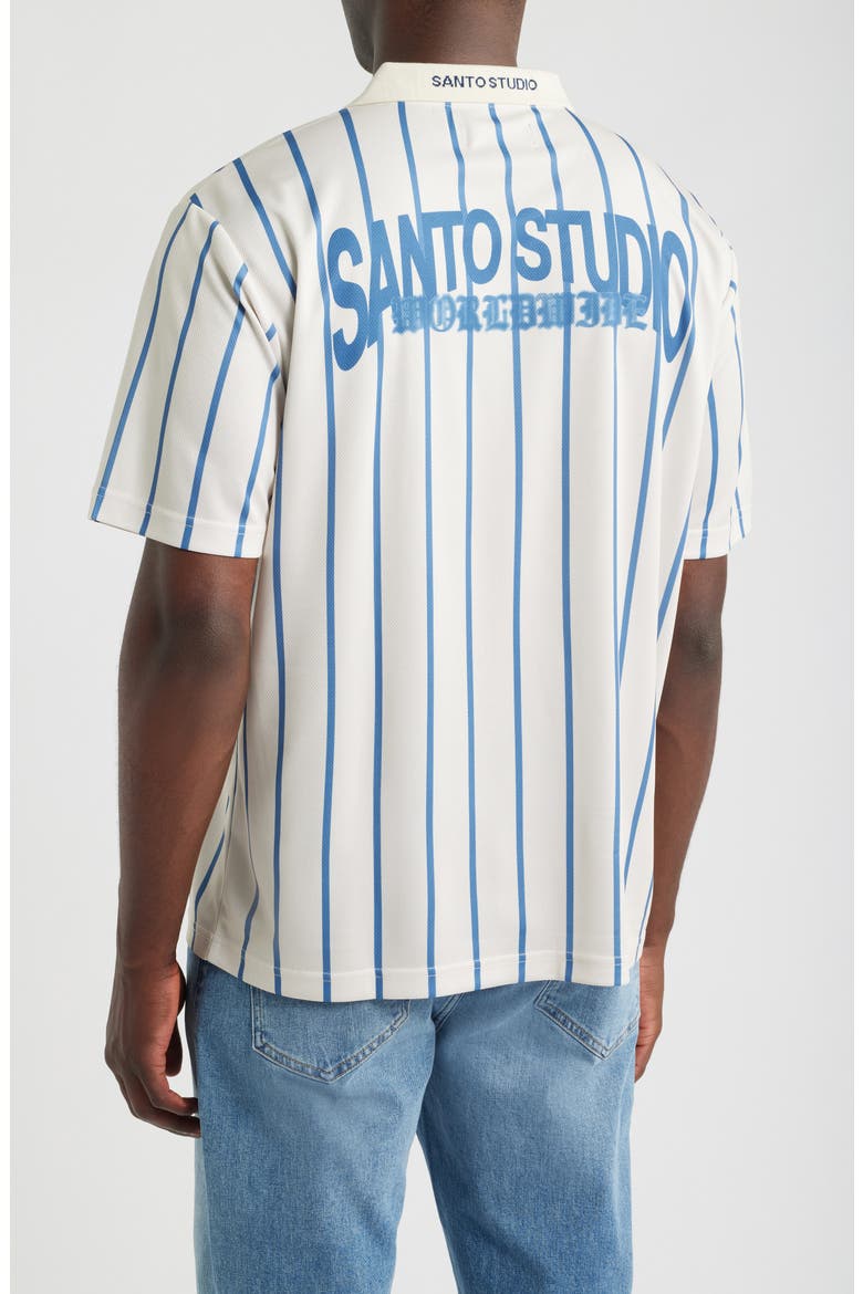 Worldwide Crest Striped Jersey Polo, Alternate, color, CREAM