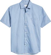 Peter Millar Graham Microprint Short Sleeve Cotton Button-Up Shirt