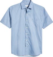Peter Millar Graham Microprint Short Sleeve Cotton Button-Up Shirt
