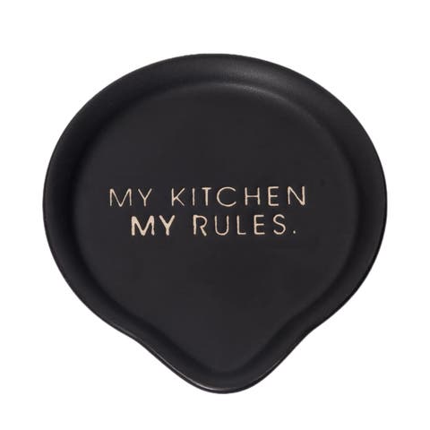 My Kitchen My Rules Spoon Rest Ceramic Black