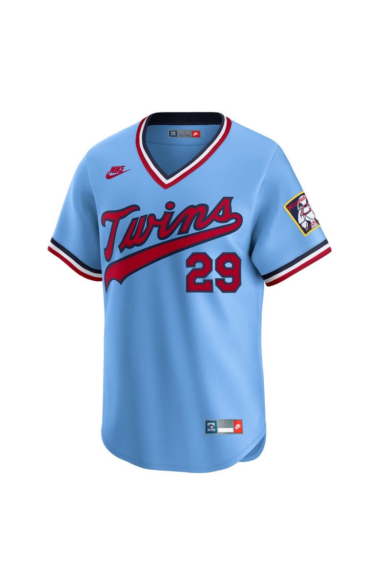 Nike Men's Nike Rod Carew Light Blue Minnesota Twins Throwback Cooperstown Collection Limited Jersey, Alternate, color, 