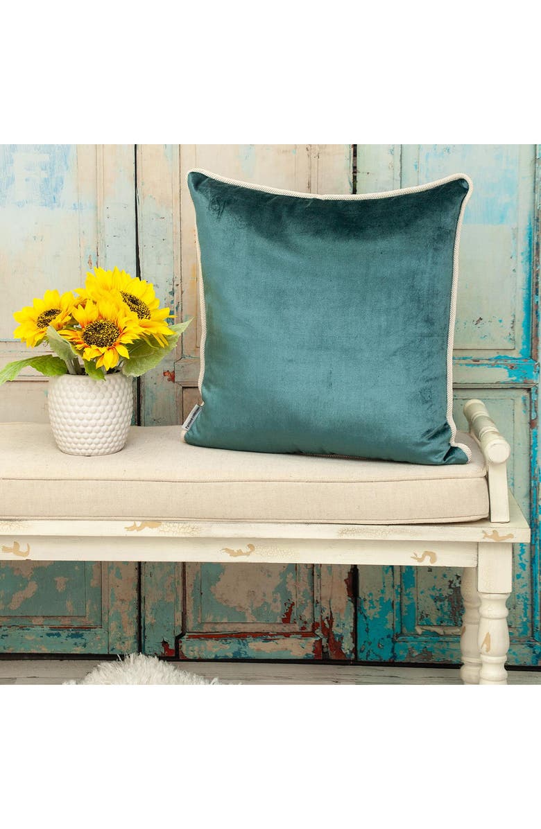PARKLAND COLLECTION Maia Transitional Teal Throw Pillow, Alternate, color, Teal