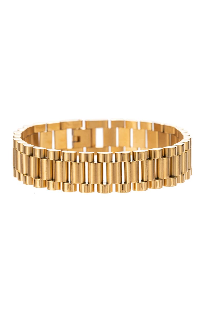 EYE CANDY LOS ANGELES Levi Titanium Chain Link Bracelet, Main, color, Gold