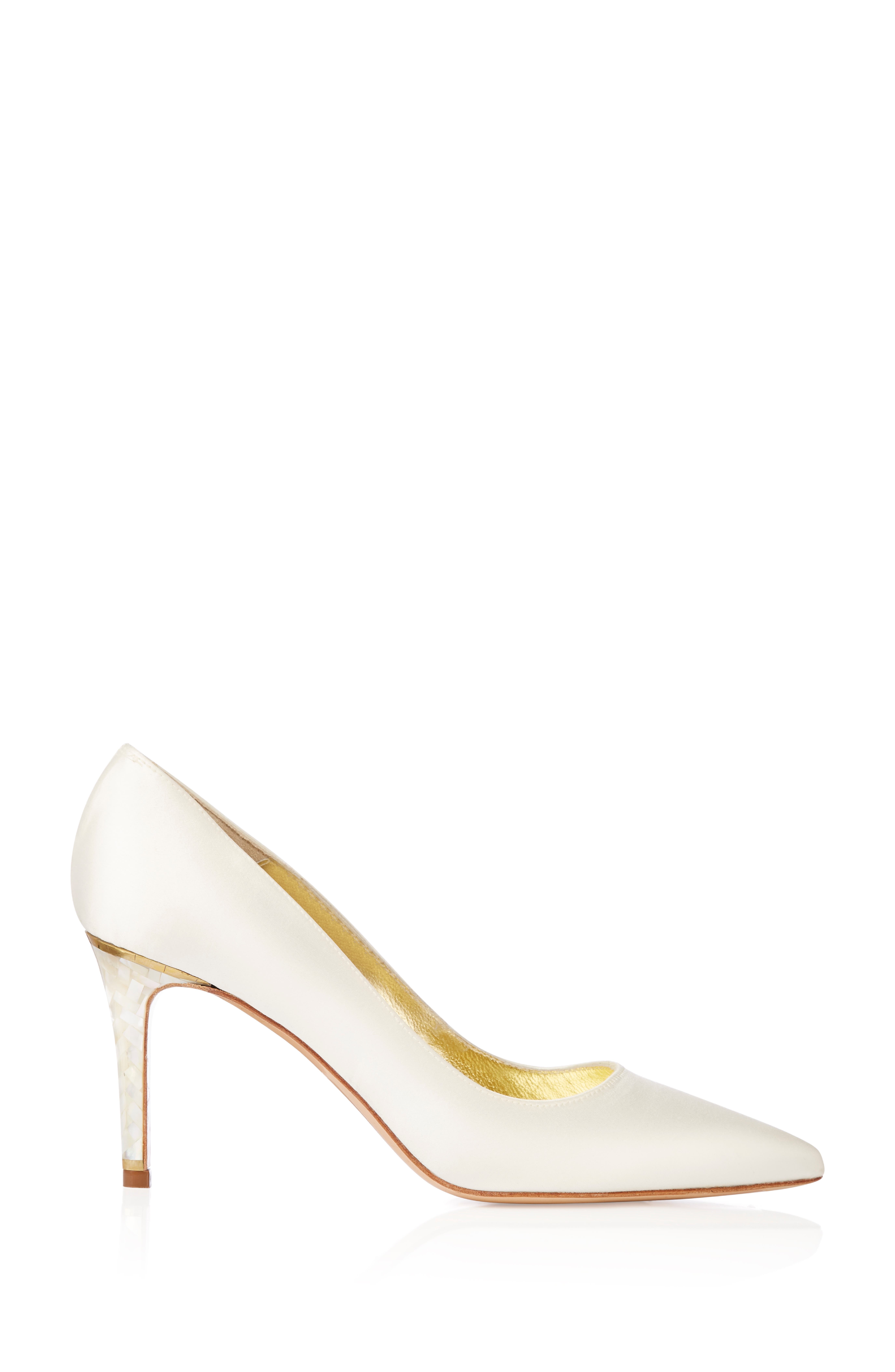 Freya Rose Chelsea Pointed Toe Pearl Heel Pump, Main, color, Ivory