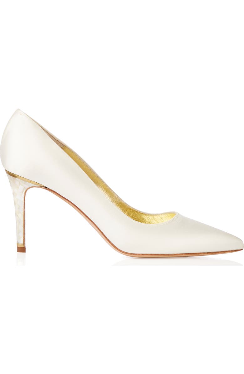 Freya Rose Chelsea Pointed Toe Pearl Heel Pump, Main, color, Ivory