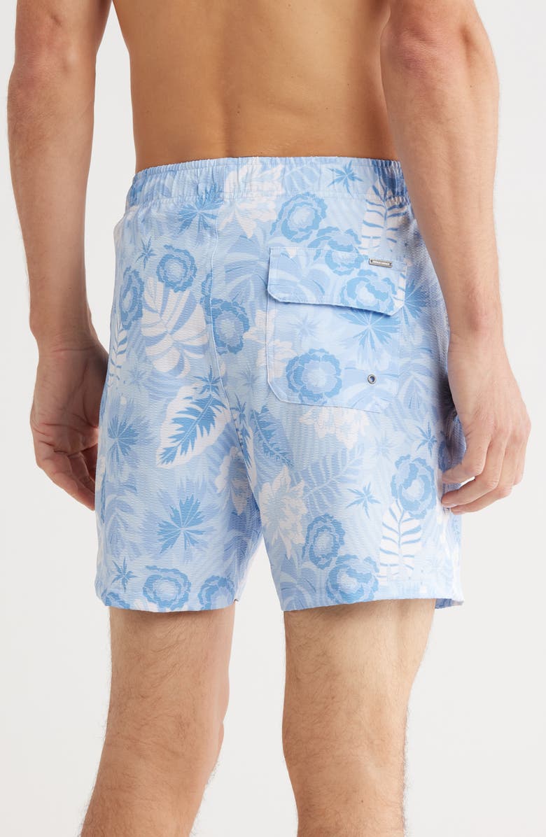 Vintage Summer Seersucker Stretch Volley Swim Shorts, Alternate, color, Light Blue