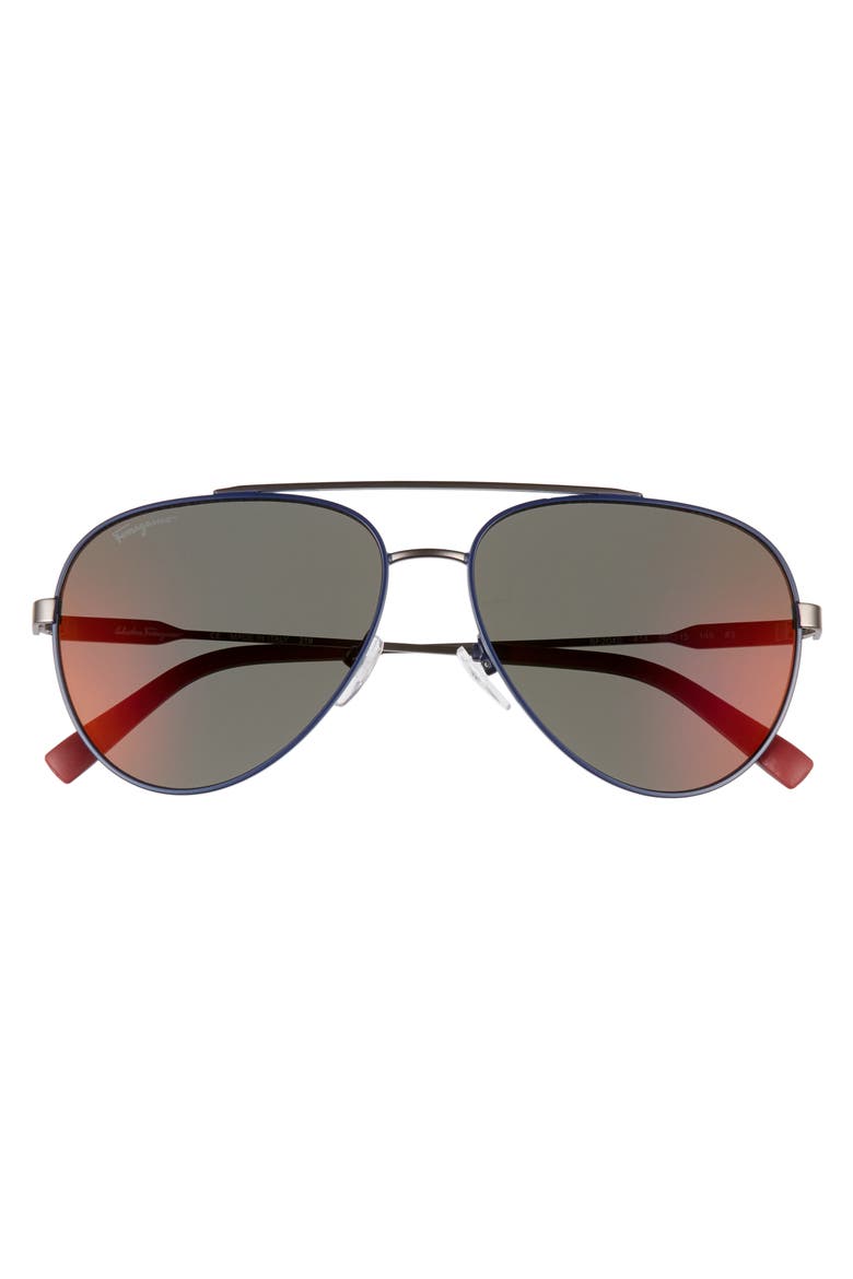 59mm Aviator Sunglasses, Alternate, color, BLUE MATTE RUTHENIUM
