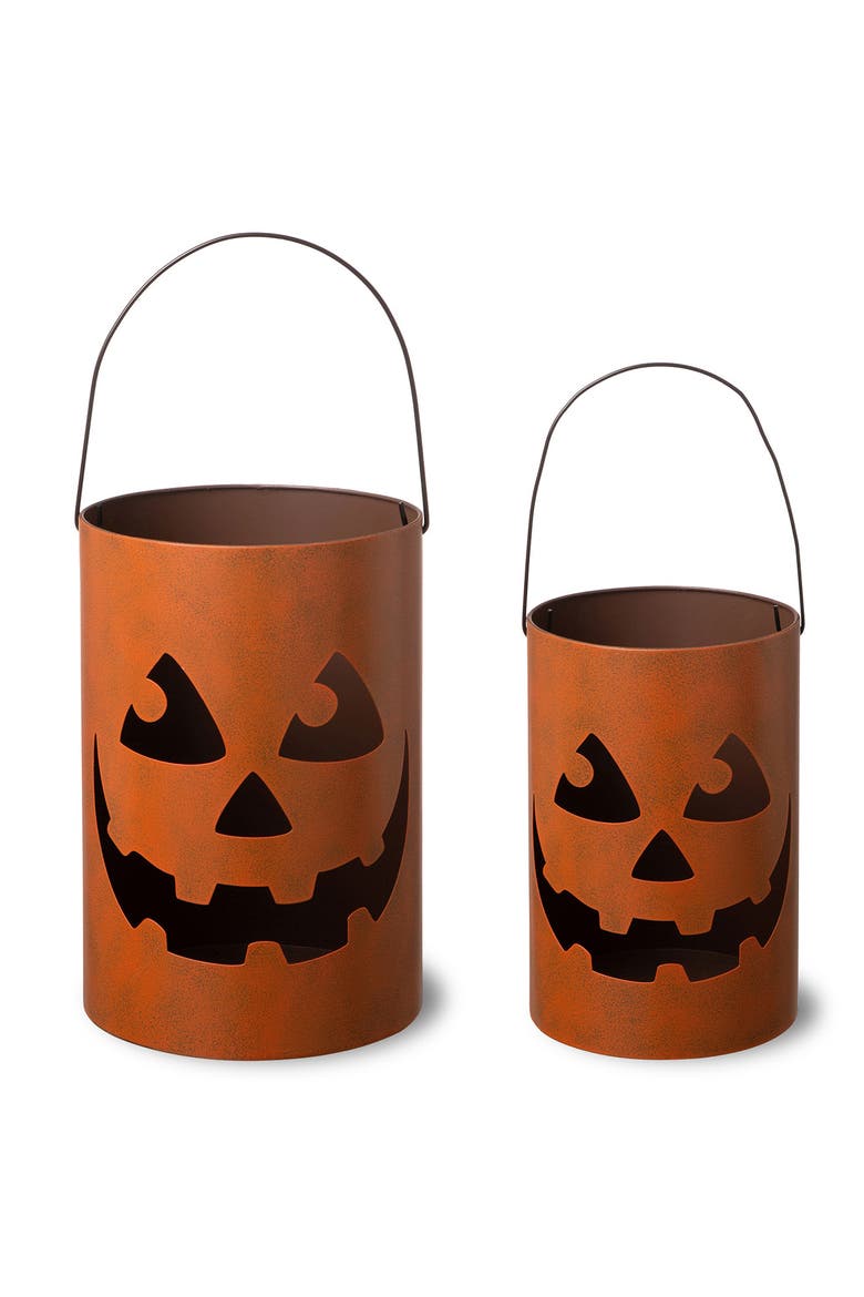 Set of 2 Halloween Jack O Lantern Bucket, Main, color, Orange