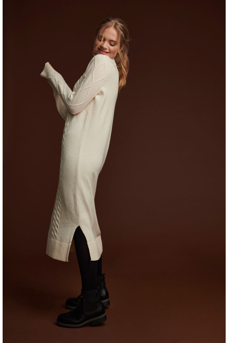 Burne Long Sleeve Wool Blend Sweater Dress, Alternate, color, ARAN